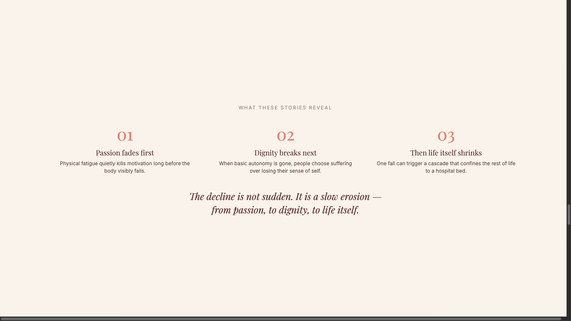 Three stages of loss