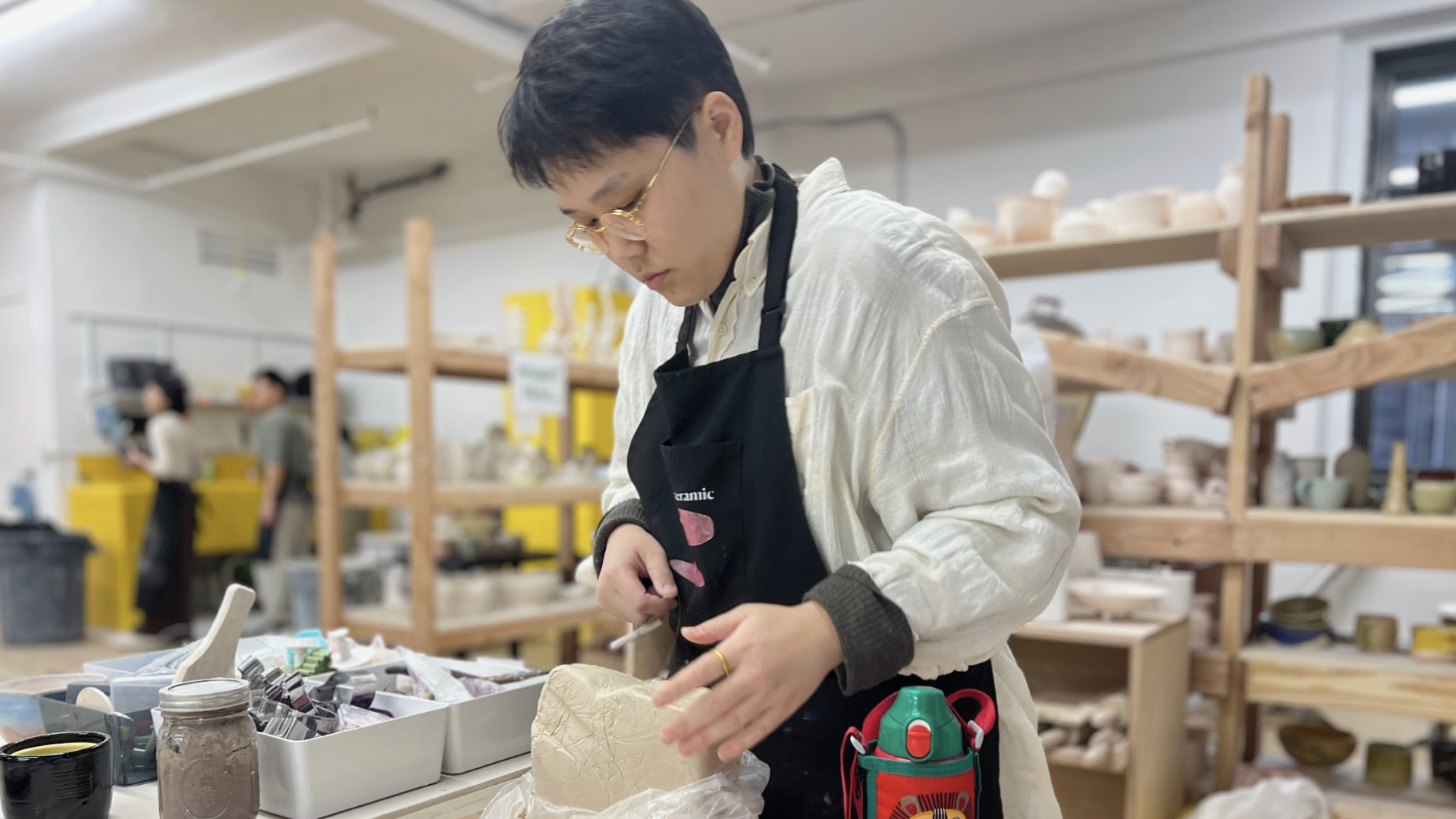 Founder working with clay
