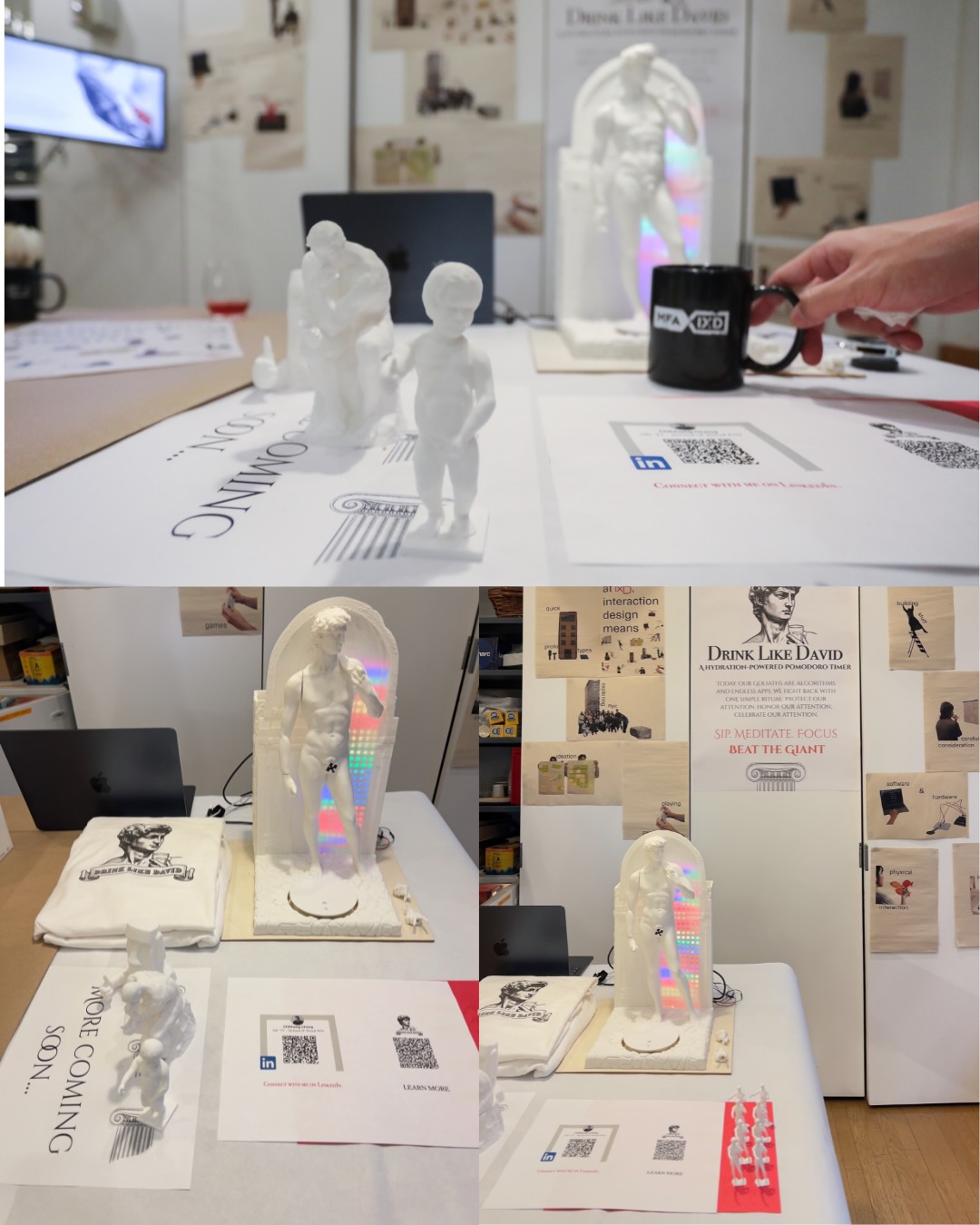 Exhibition setup — multiple angles of the product with LED and booth